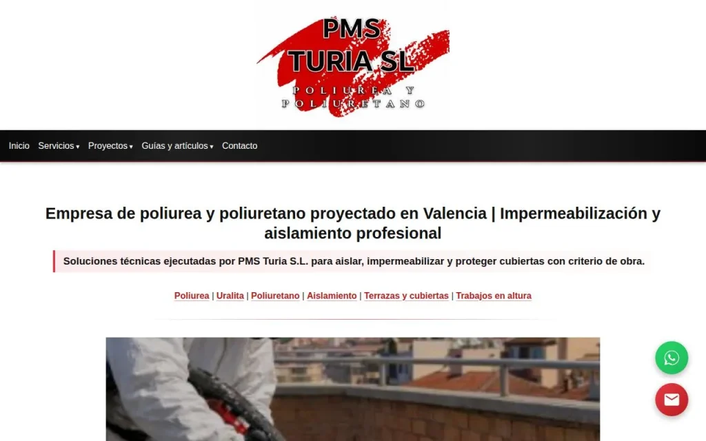 Portada de la web de PMS Turia