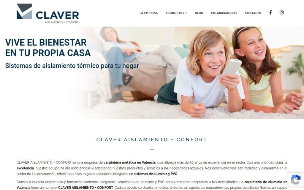 Portada de la web de Claver