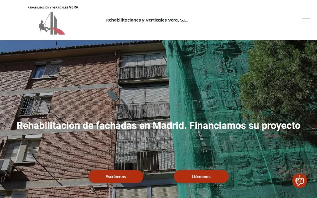 Portada de la web de Rehabilitaciones y Verticales Vera